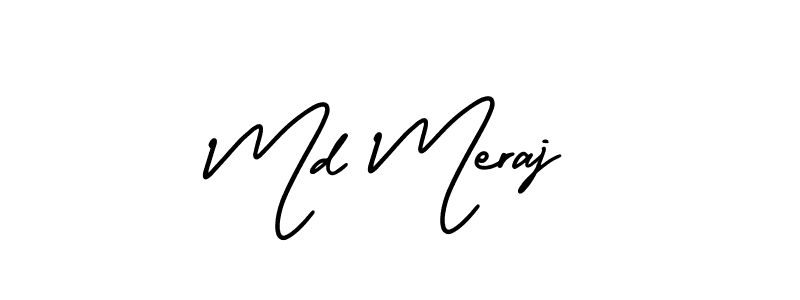 You should practise on your own different ways (AmerikaSignatureDemo-Regular) to write your name (Md Meraj) in signature. don't let someone else do it for you. Md Meraj signature style 3 images and pictures png