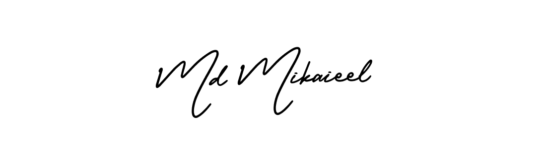 Create a beautiful signature design for name Md Mikaieel. With this signature (AmerikaSignatureDemo-Regular) fonts, you can make a handwritten signature for free. Md Mikaieel signature style 3 images and pictures png