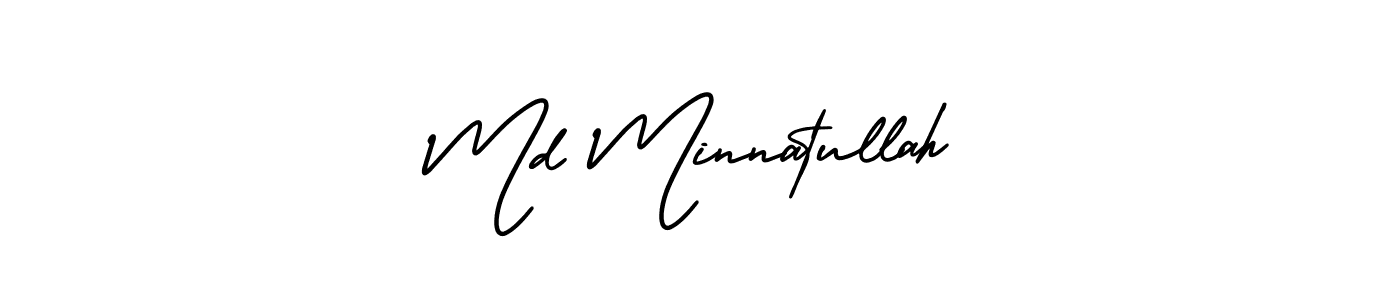 Create a beautiful signature design for name Md Minnatullah. With this signature (AmerikaSignatureDemo-Regular) fonts, you can make a handwritten signature for free. Md Minnatullah signature style 3 images and pictures png
