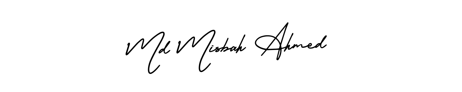 The best way (AmerikaSignatureDemo-Regular) to make a short signature is to pick only two or three words in your name. The name Md Misbah Ahmed include a total of six letters. For converting this name. Md Misbah Ahmed signature style 3 images and pictures png