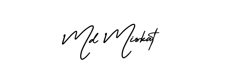 How to make Md Miskat signature? AmerikaSignatureDemo-Regular is a professional autograph style. Create handwritten signature for Md Miskat name. Md Miskat signature style 3 images and pictures png