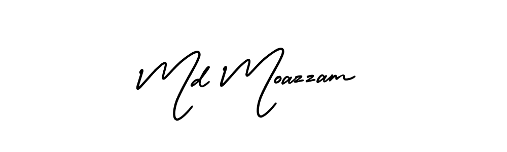 The best way (AmerikaSignatureDemo-Regular) to make a short signature is to pick only two or three words in your name. The name Md Moazzam include a total of six letters. For converting this name. Md Moazzam signature style 3 images and pictures png