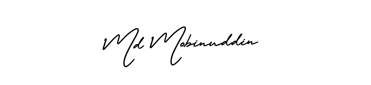 You should practise on your own different ways (AmerikaSignatureDemo-Regular) to write your name (Md Mobinuddin) in signature. don't let someone else do it for you. Md Mobinuddin signature style 3 images and pictures png