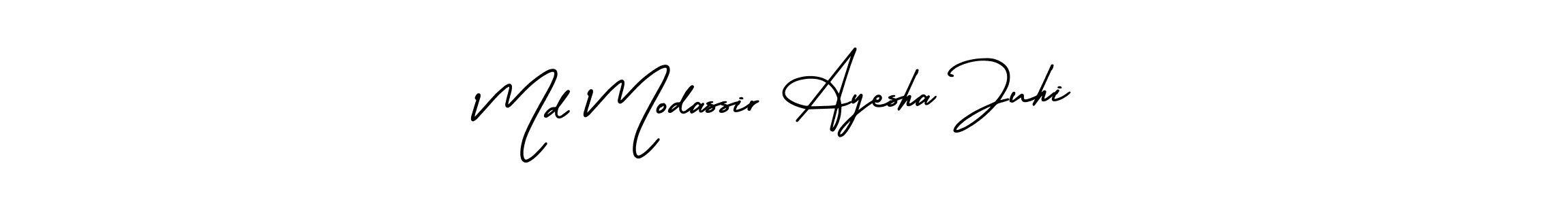 Also we have Md Modassir Ayesha Juhi name is the best signature style. Create professional handwritten signature collection using AmerikaSignatureDemo-Regular autograph style. Md Modassir Ayesha Juhi signature style 3 images and pictures png