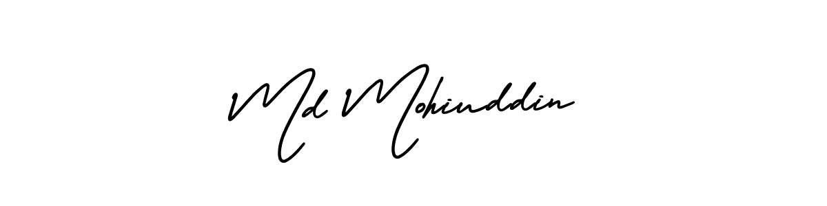 Make a beautiful signature design for name Md Mohiuddin. With this signature (AmerikaSignatureDemo-Regular) style, you can create a handwritten signature for free. Md Mohiuddin signature style 3 images and pictures png