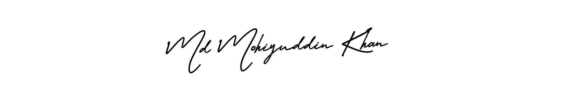 Md Mohiyuddin Khan stylish signature style. Best Handwritten Sign (AmerikaSignatureDemo-Regular) for my name. Handwritten Signature Collection Ideas for my name Md Mohiyuddin Khan. Md Mohiyuddin Khan signature style 3 images and pictures png