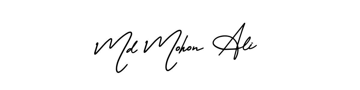 How to make Md Mohon Ali signature? AmerikaSignatureDemo-Regular is a professional autograph style. Create handwritten signature for Md Mohon Ali name. Md Mohon Ali signature style 3 images and pictures png