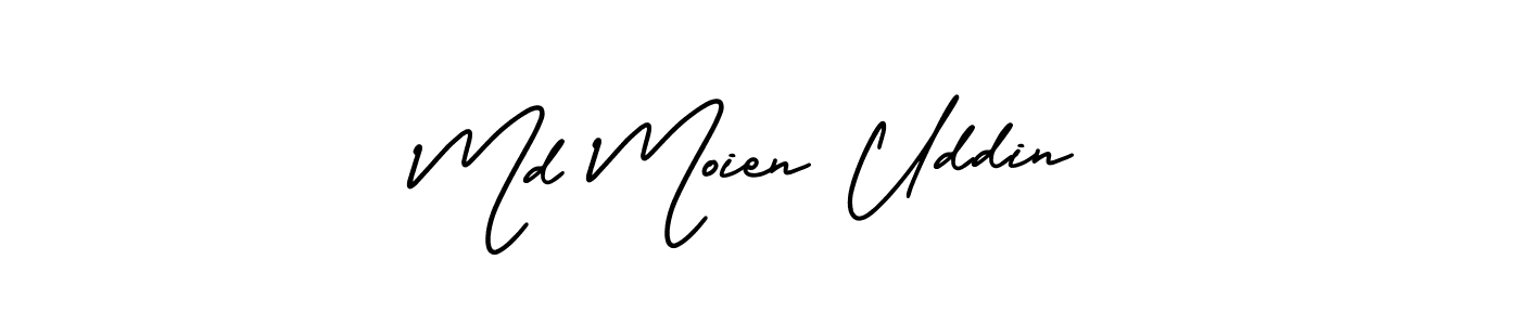 AmerikaSignatureDemo-Regular is a professional signature style that is perfect for those who want to add a touch of class to their signature. It is also a great choice for those who want to make their signature more unique. Get Md Moien Uddin name to fancy signature for free. Md Moien Uddin signature style 3 images and pictures png