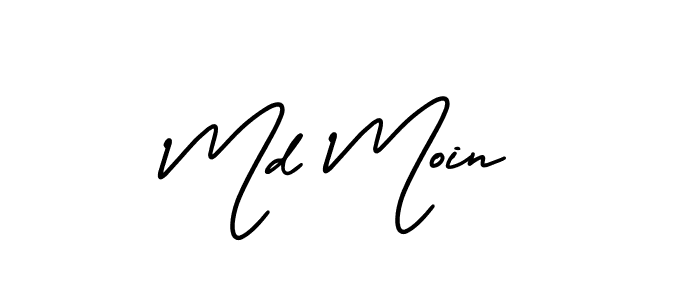 The best way (AmerikaSignatureDemo-Regular) to make a short signature is to pick only two or three words in your name. The name Md Moin include a total of six letters. For converting this name. Md Moin signature style 3 images and pictures png