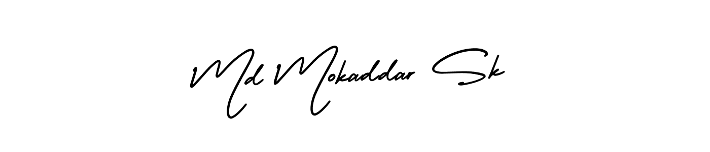 AmerikaSignatureDemo-Regular is a professional signature style that is perfect for those who want to add a touch of class to their signature. It is also a great choice for those who want to make their signature more unique. Get Md Mokaddar Sk name to fancy signature for free. Md Mokaddar Sk signature style 3 images and pictures png