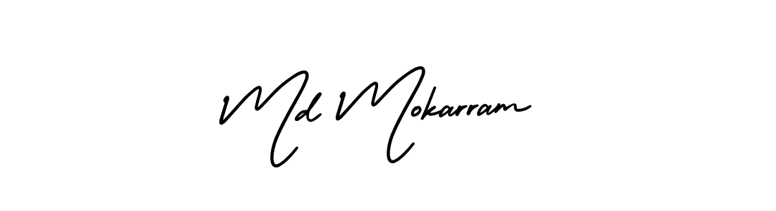 The best way (AmerikaSignatureDemo-Regular) to make a short signature is to pick only two or three words in your name. The name Md Mokarram include a total of six letters. For converting this name. Md Mokarram signature style 3 images and pictures png