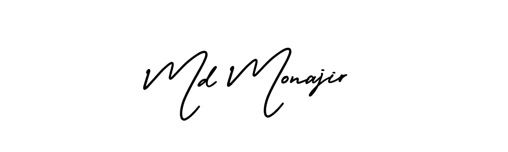 How to make Md Monajir name signature. Use AmerikaSignatureDemo-Regular style for creating short signs online. This is the latest handwritten sign. Md Monajir signature style 3 images and pictures png