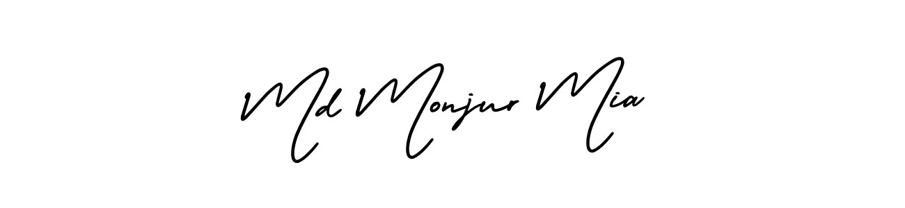 How to make Md Monjur Mia signature? AmerikaSignatureDemo-Regular is a professional autograph style. Create handwritten signature for Md Monjur Mia name. Md Monjur Mia signature style 3 images and pictures png
