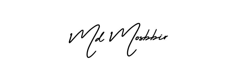 Make a beautiful signature design for name Md Mosbbir. With this signature (AmerikaSignatureDemo-Regular) style, you can create a handwritten signature for free. Md Mosbbir signature style 3 images and pictures png