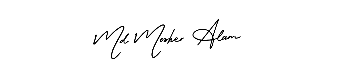 if you are searching for the best signature style for your name Md Mosher Alam. so please give up your signature search. here we have designed multiple signature styles  using AmerikaSignatureDemo-Regular. Md Mosher Alam signature style 3 images and pictures png