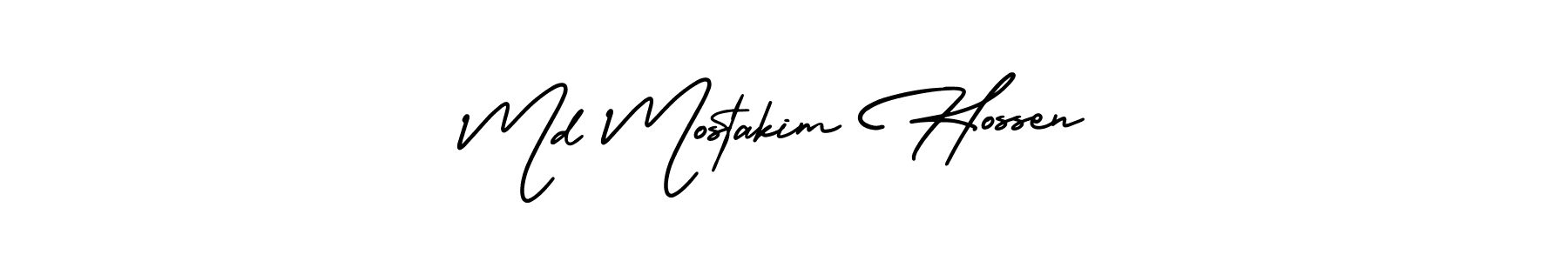 Md Mostakim Hossen stylish signature style. Best Handwritten Sign (AmerikaSignatureDemo-Regular) for my name. Handwritten Signature Collection Ideas for my name Md Mostakim Hossen. Md Mostakim Hossen signature style 3 images and pictures png