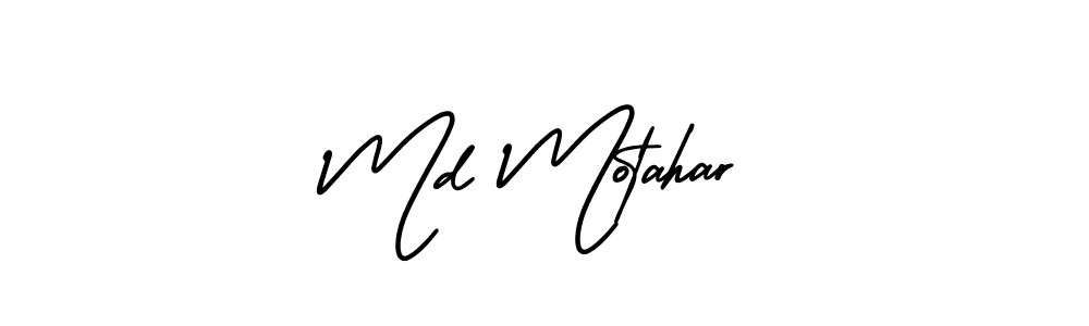 How to make Md Motahar name signature. Use AmerikaSignatureDemo-Regular style for creating short signs online. This is the latest handwritten sign. Md Motahar signature style 3 images and pictures png