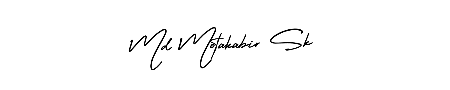 The best way (AmerikaSignatureDemo-Regular) to make a short signature is to pick only two or three words in your name. The name Md Motakabir Sk include a total of six letters. For converting this name. Md Motakabir Sk signature style 3 images and pictures png