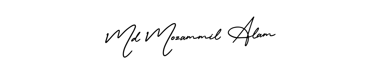 Design your own signature with our free online signature maker. With this signature software, you can create a handwritten (AmerikaSignatureDemo-Regular) signature for name Md Mozammil Alam. Md Mozammil Alam signature style 3 images and pictures png