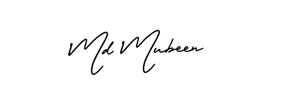 Create a beautiful signature design for name Md Mubeen. With this signature (AmerikaSignatureDemo-Regular) fonts, you can make a handwritten signature for free. Md Mubeen signature style 3 images and pictures png