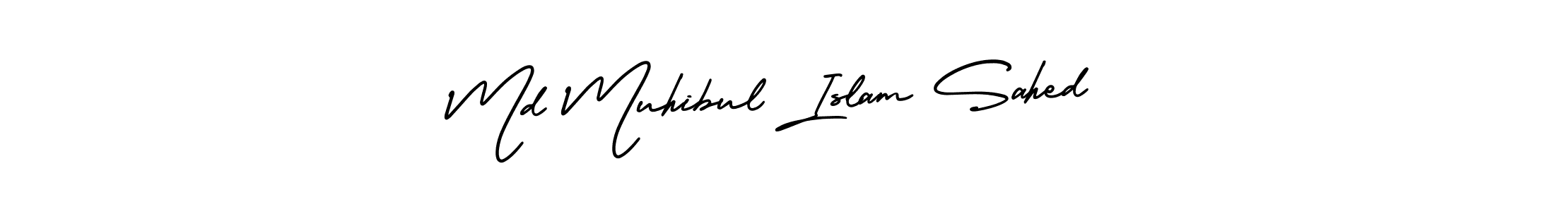 Md Muhibul Islam Sahed stylish signature style. Best Handwritten Sign (AmerikaSignatureDemo-Regular) for my name. Handwritten Signature Collection Ideas for my name Md Muhibul Islam Sahed. Md Muhibul Islam Sahed signature style 3 images and pictures png