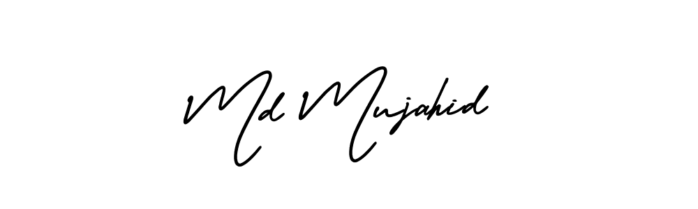 The best way (AmerikaSignatureDemo-Regular) to make a short signature is to pick only two or three words in your name. The name Md Mujahid include a total of six letters. For converting this name. Md Mujahid signature style 3 images and pictures png