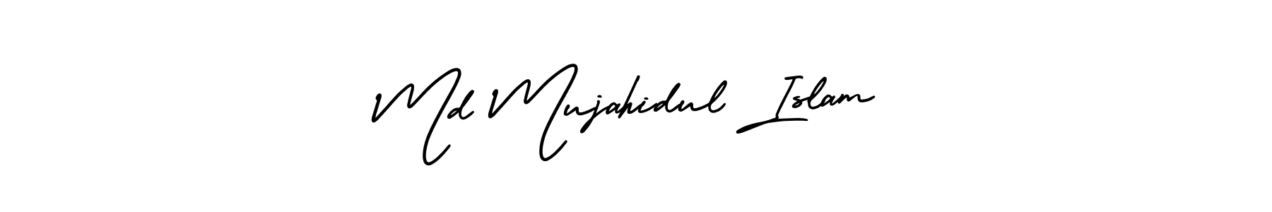 Make a beautiful signature design for name Md Mujahidul Islam. With this signature (AmerikaSignatureDemo-Regular) style, you can create a handwritten signature for free. Md Mujahidul Islam signature style 3 images and pictures png