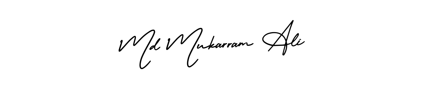 This is the best signature style for the Md Mukarram Ali name. Also you like these signature font (AmerikaSignatureDemo-Regular). Mix name signature. Md Mukarram Ali signature style 3 images and pictures png