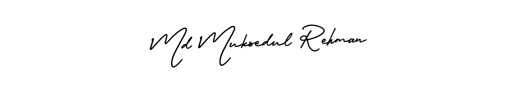 The best way (AmerikaSignatureDemo-Regular) to make a short signature is to pick only two or three words in your name. The name Md Muksedul Rehman include a total of six letters. For converting this name. Md Muksedul Rehman signature style 3 images and pictures png