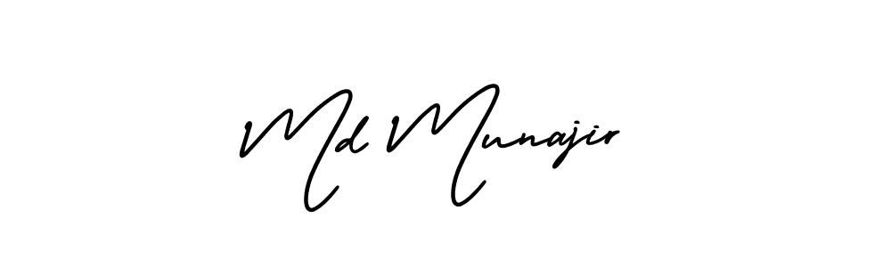 Make a short Md Munajir signature style. Manage your documents anywhere anytime using AmerikaSignatureDemo-Regular. Create and add eSignatures, submit forms, share and send files easily. Md Munajir signature style 3 images and pictures png