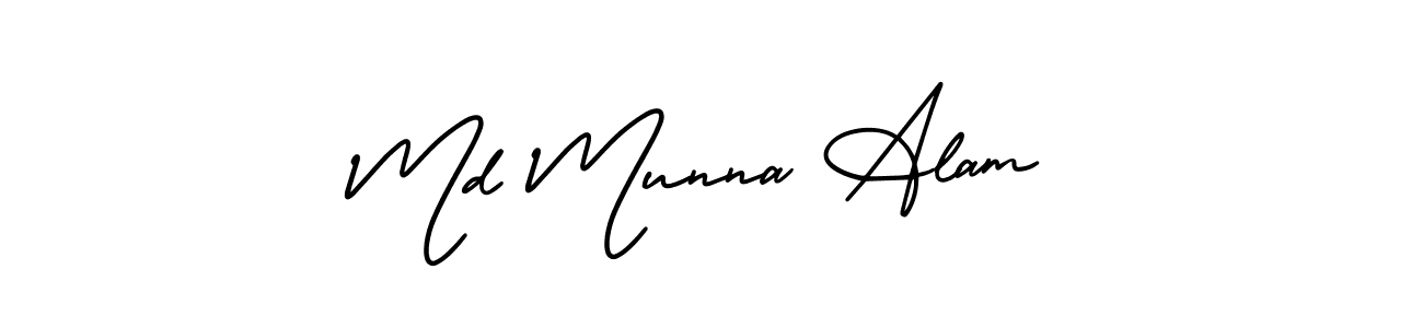 How to make Md Munna Alam name signature. Use AmerikaSignatureDemo-Regular style for creating short signs online. This is the latest handwritten sign. Md Munna Alam signature style 3 images and pictures png