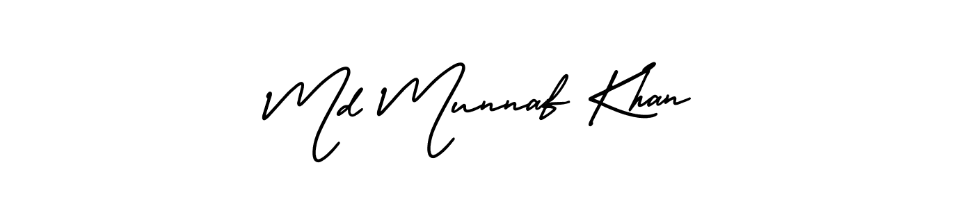 Use a signature maker to create a handwritten signature online. With this signature software, you can design (AmerikaSignatureDemo-Regular) your own signature for name Md Munnaf Khan. Md Munnaf Khan signature style 3 images and pictures png