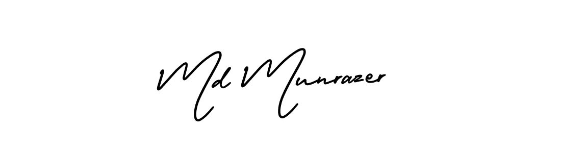 This is the best signature style for the Md Munrazer name. Also you like these signature font (AmerikaSignatureDemo-Regular). Mix name signature. Md Munrazer signature style 3 images and pictures png