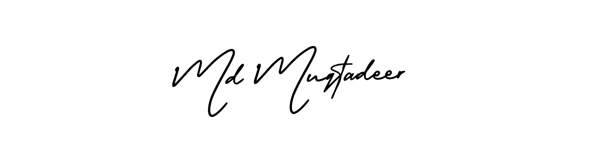 It looks lik you need a new signature style for name Md Muqtadeer. Design unique handwritten (AmerikaSignatureDemo-Regular) signature with our free signature maker in just a few clicks. Md Muqtadeer signature style 3 images and pictures png