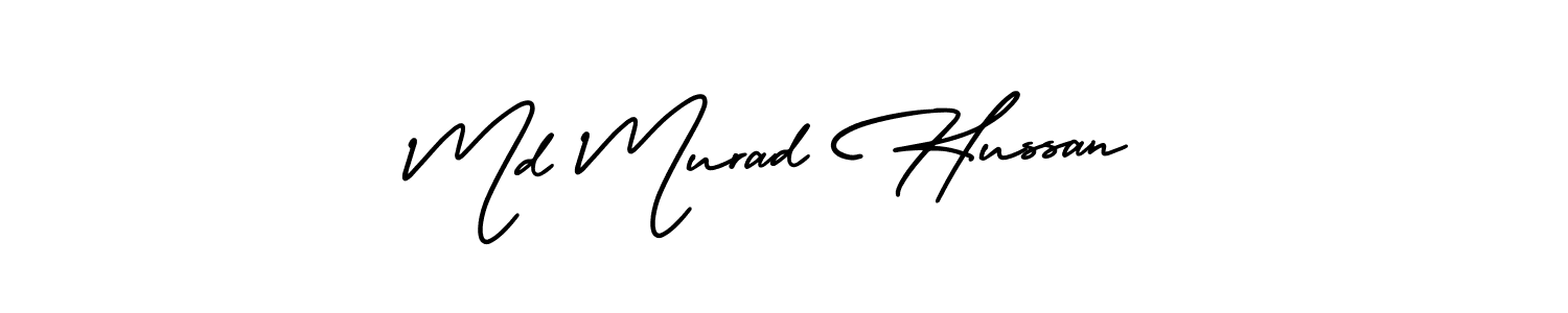 The best way (AmerikaSignatureDemo-Regular) to make a short signature is to pick only two or three words in your name. The name Md Murad Hussan include a total of six letters. For converting this name. Md Murad Hussan signature style 3 images and pictures png