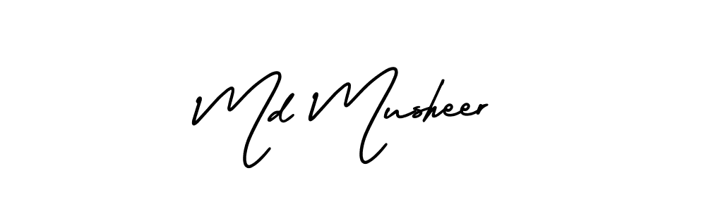 The best way (AmerikaSignatureDemo-Regular) to make a short signature is to pick only two or three words in your name. The name Md Musheer include a total of six letters. For converting this name. Md Musheer signature style 3 images and pictures png