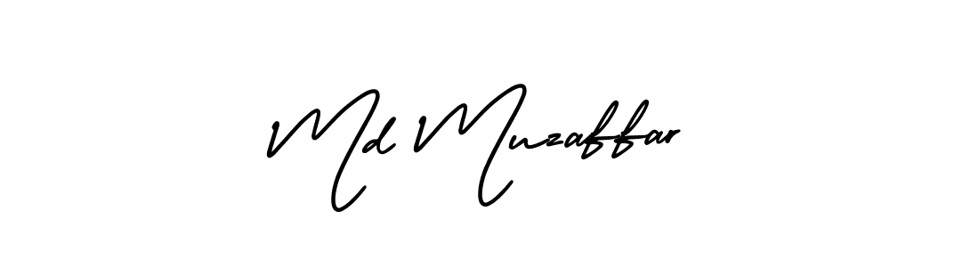 The best way (AmerikaSignatureDemo-Regular) to make a short signature is to pick only two or three words in your name. The name Md Muzaffar include a total of six letters. For converting this name. Md Muzaffar signature style 3 images and pictures png