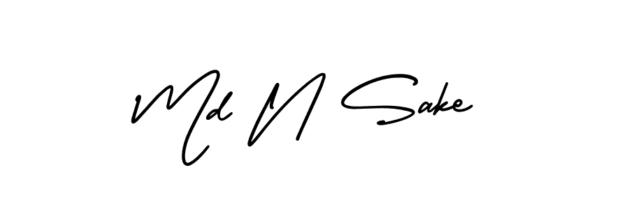 Also we have Md N Sake name is the best signature style. Create professional handwritten signature collection using AmerikaSignatureDemo-Regular autograph style. Md N Sake signature style 3 images and pictures png