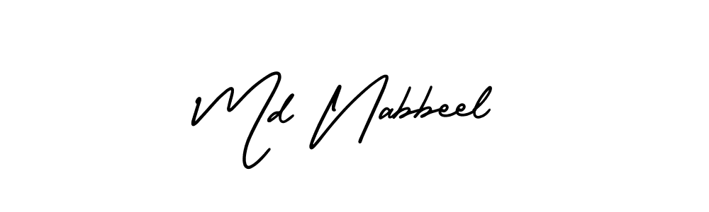 Create a beautiful signature design for name Md Nabbeel. With this signature (AmerikaSignatureDemo-Regular) fonts, you can make a handwritten signature for free. Md Nabbeel signature style 3 images and pictures png
