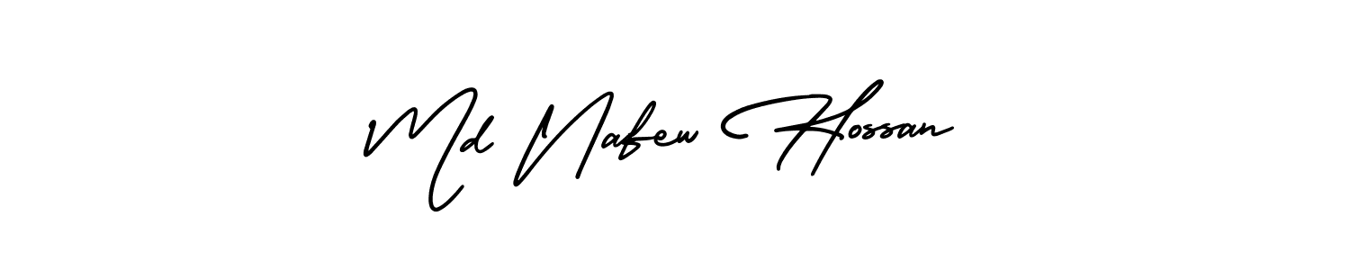 The best way (AmerikaSignatureDemo-Regular) to make a short signature is to pick only two or three words in your name. The name Md Nafew Hossan include a total of six letters. For converting this name. Md Nafew Hossan signature style 3 images and pictures png