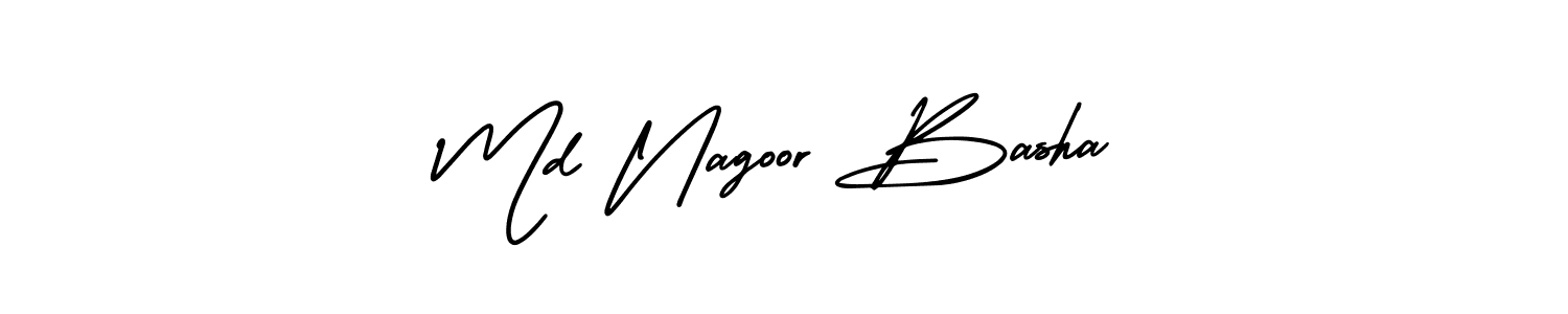 How to make Md Nagoor Basha name signature. Use AmerikaSignatureDemo-Regular style for creating short signs online. This is the latest handwritten sign. Md Nagoor Basha signature style 3 images and pictures png