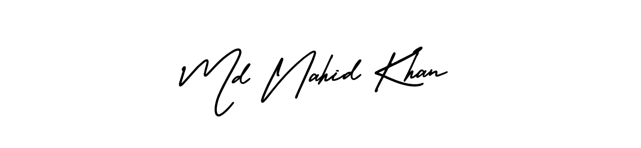 Also You can easily find your signature by using the search form. We will create Md Nahid Khan name handwritten signature images for you free of cost using AmerikaSignatureDemo-Regular sign style. Md Nahid Khan signature style 3 images and pictures png