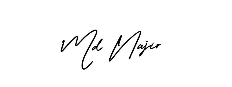 Use a signature maker to create a handwritten signature online. With this signature software, you can design (AmerikaSignatureDemo-Regular) your own signature for name Md Najir. Md Najir signature style 3 images and pictures png