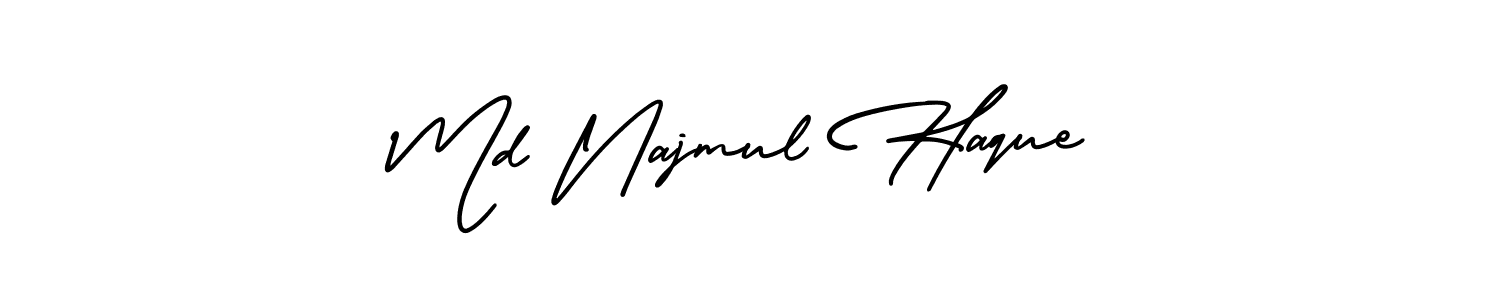 Make a beautiful signature design for name Md Najmul Haque. With this signature (AmerikaSignatureDemo-Regular) style, you can create a handwritten signature for free. Md Najmul Haque signature style 3 images and pictures png