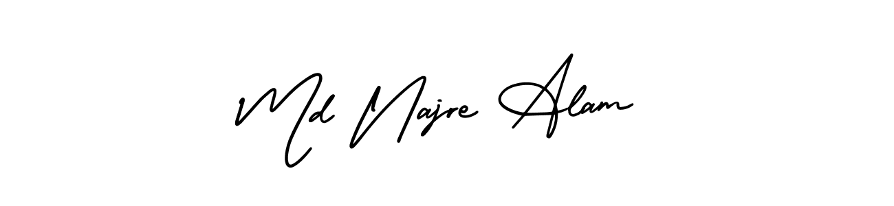 How to make Md Najre Alam name signature. Use AmerikaSignatureDemo-Regular style for creating short signs online. This is the latest handwritten sign. Md Najre Alam signature style 3 images and pictures png