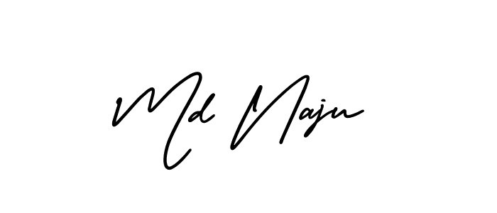 Use a signature maker to create a handwritten signature online. With this signature software, you can design (AmerikaSignatureDemo-Regular) your own signature for name Md Naju. Md Naju signature style 3 images and pictures png
