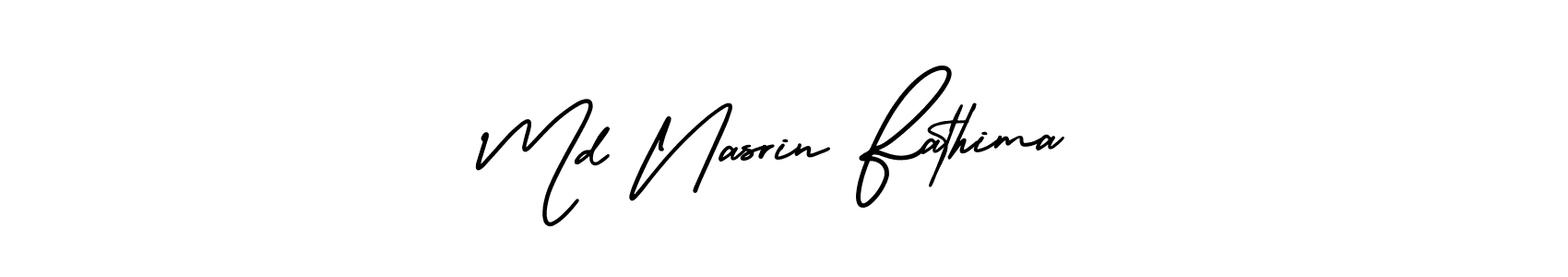 Use a signature maker to create a handwritten signature online. With this signature software, you can design (AmerikaSignatureDemo-Regular) your own signature for name Md Nasrin Fathima. Md Nasrin Fathima signature style 3 images and pictures png