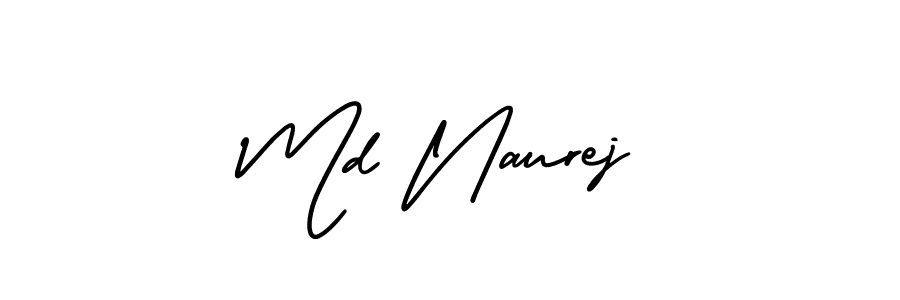 Create a beautiful signature design for name Md Naurej. With this signature (AmerikaSignatureDemo-Regular) fonts, you can make a handwritten signature for free. Md Naurej signature style 3 images and pictures png