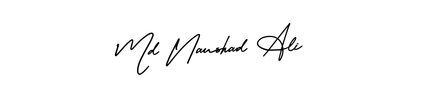 This is the best signature style for the Md Naushad Ali name. Also you like these signature font (AmerikaSignatureDemo-Regular). Mix name signature. Md Naushad Ali signature style 3 images and pictures png