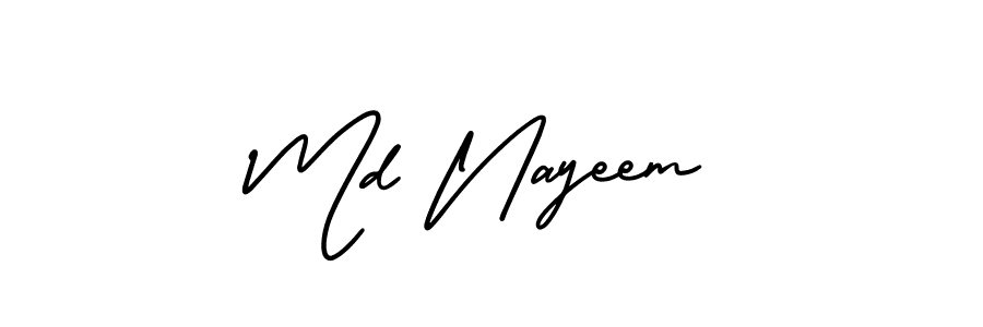 if you are searching for the best signature style for your name Md Nayeem. so please give up your signature search. here we have designed multiple signature styles  using AmerikaSignatureDemo-Regular. Md Nayeem signature style 3 images and pictures png